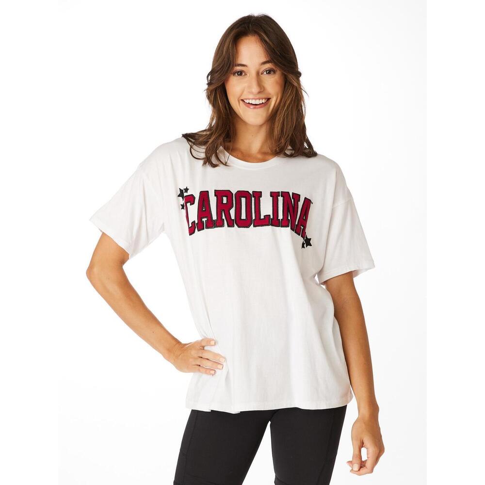 NEW STEWART SIMMONS carolina varsity grand short sleeve tee in white